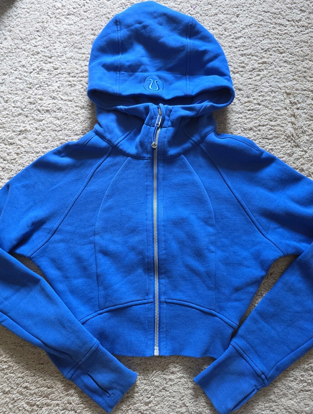 Lululemon Scuba Full-Zip Cropped Hoodie Blazer Blue Blue 0 Rare